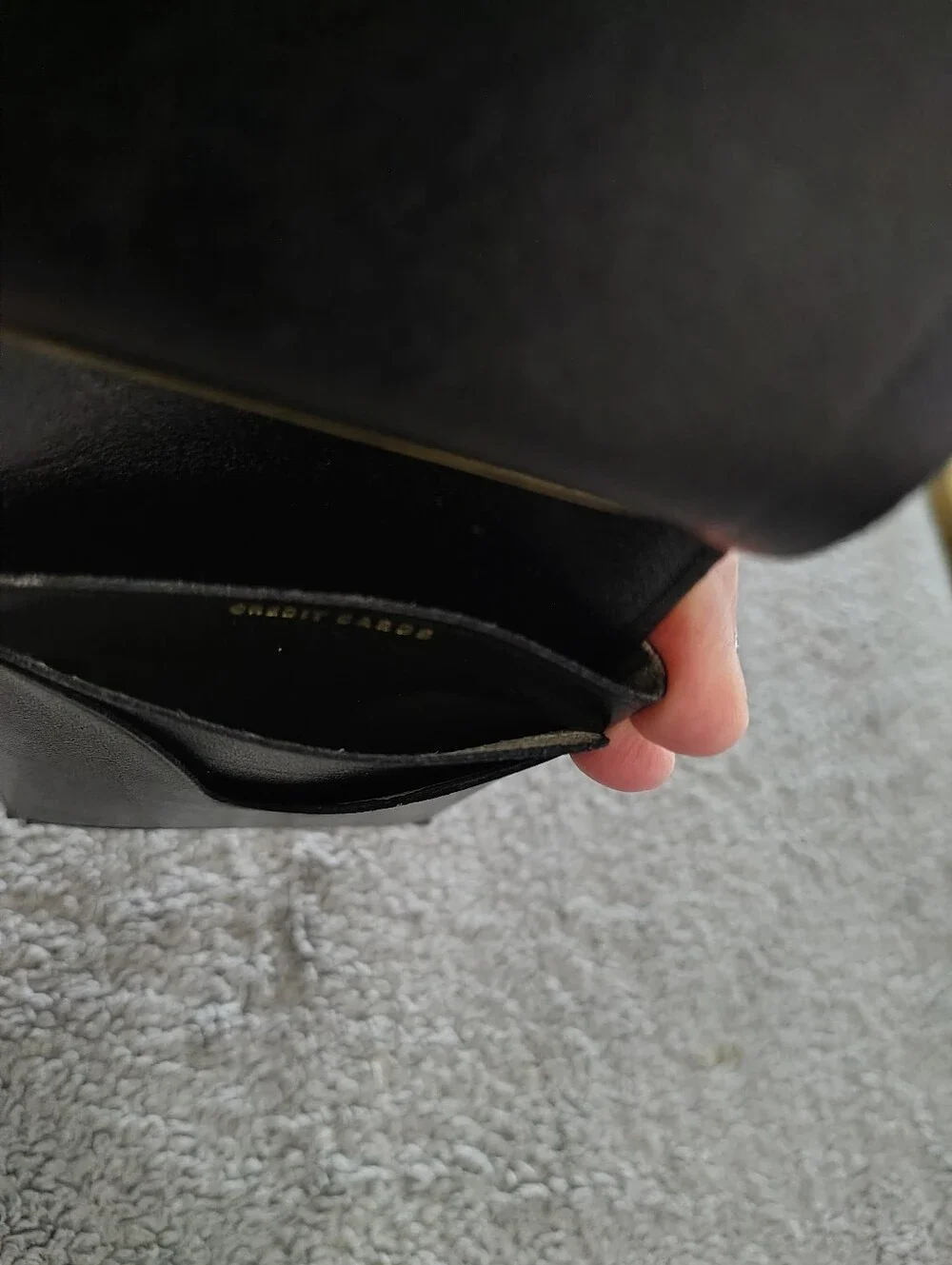 Vintage Ballpak Men's Black Leather Credit Card & Check Holder